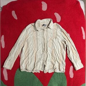H&M Linen-Blend Striped Button-Up & Drawstring
Pants Set